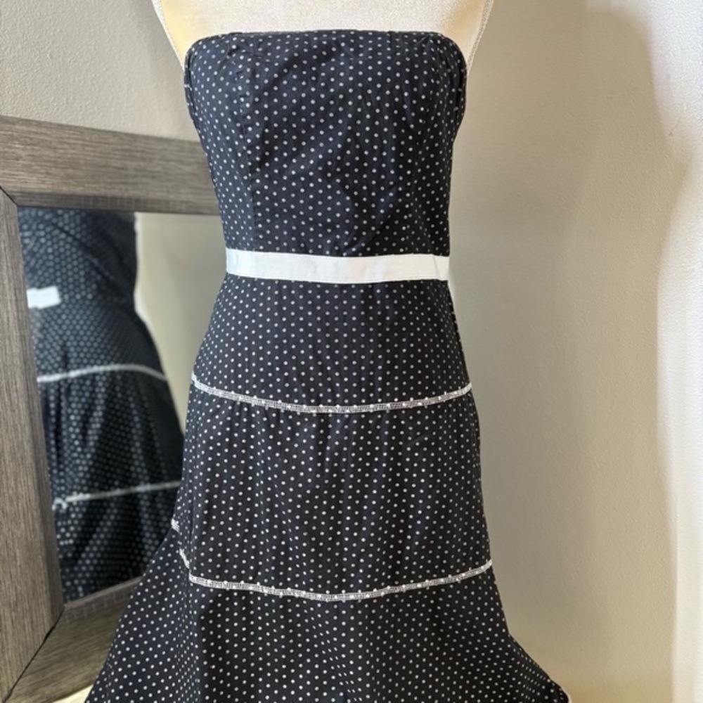 Vintage Speechless Black and White Strapless Sundress